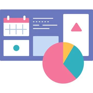 Business project planning board flat vector icon Stock Illustration