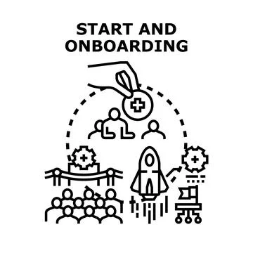 Business project start up and new employee onboarding Stock Illustration