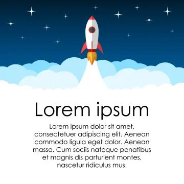 Business project startup, rocket launch design template Stock Illustration