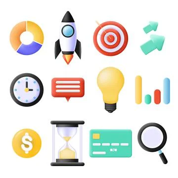 Business project startup vector 3d icon design 库存插图