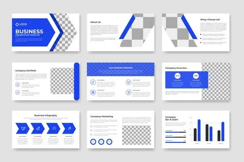 Business proposal powerpoint presentation slides template or corporate busi.. Stock Illustration