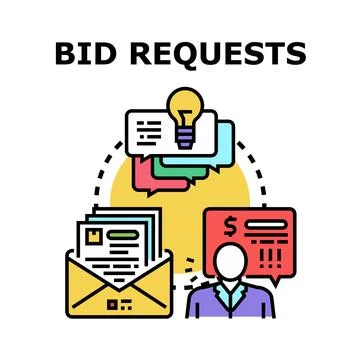 Business proposal requests bidding process concept Stockillustratie