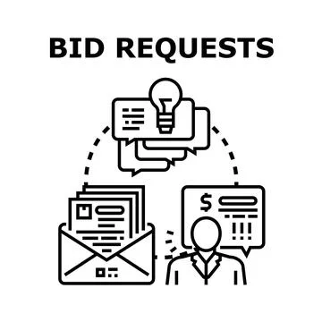 Business proposal requests bidding process concept Stock Illustration