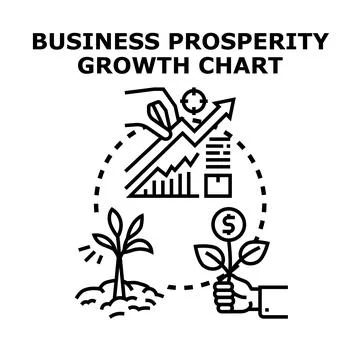 Business prosperity growth chart analysis investment strategy Stock Illustration
