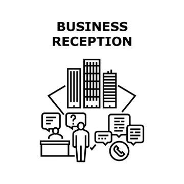Business Reception Office Vector Concept Color Ilustración de archivo