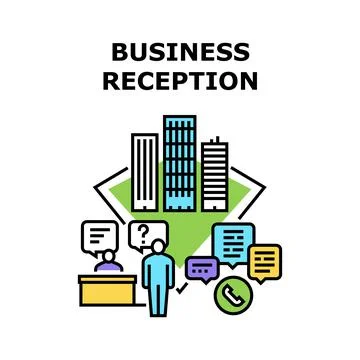 Business Reception Office Vector Concept Color Ilustración de archivo