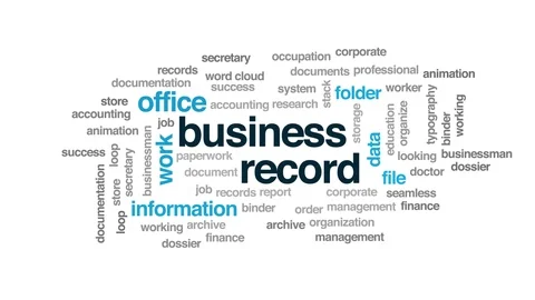 Business record animated word cloud. Kinetic typography. Stock Footage 102852618