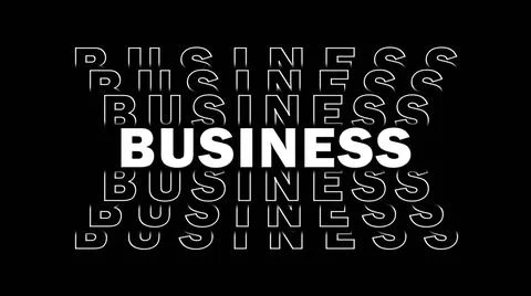 BUSINESS - red lettering with repeating effect on black background Illustrazione stock