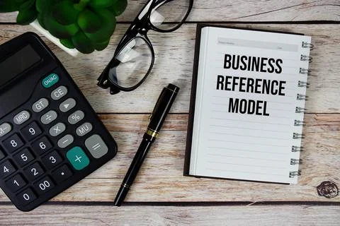 Business Reference Model (BRM) text on notepad, Business and Financial conc.. Foto stock