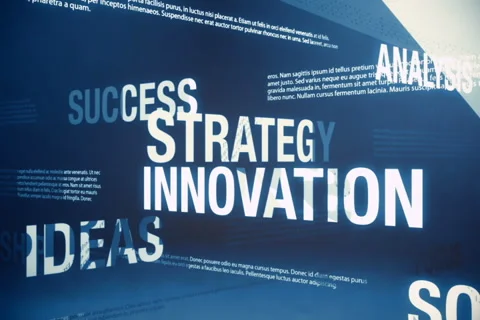 Business Related Words Background Loop NTSC Stock Footage
