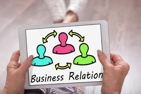 Business relation concept on a tablet Stock Photos