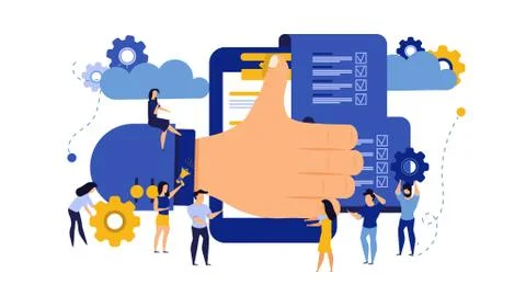 Business relationship vector appreciation document cooperation illustration.  Stockillustratie