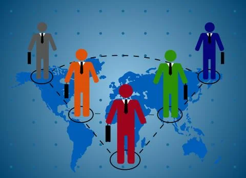 Business relationship world Stock Illustration