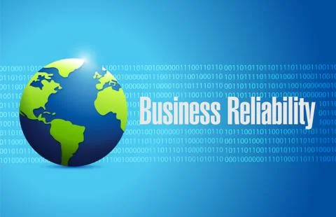 Business reliability binary globe sign concept イラスト素材