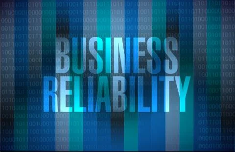 Business reliability binary sign concept Stock Illustration