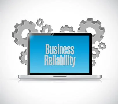 Business reliability computer sign concept Stock Illustration