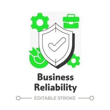 Business reliability flat outline concept icon Stock Illustration
