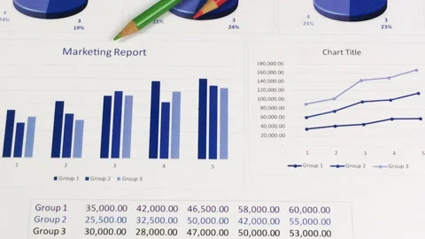 Business report and graph Stock Footage 130721473