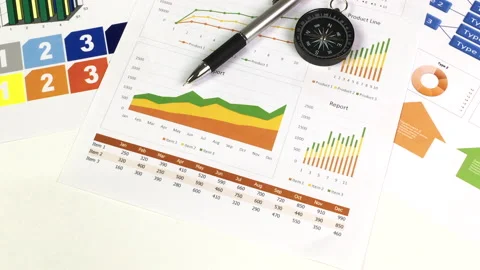 Business report and graph Stock Footage 130761588