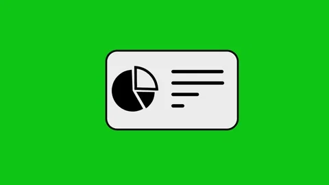 Business report animation with pie chart and checklist elements on green sc.. Stock Footage 346496797