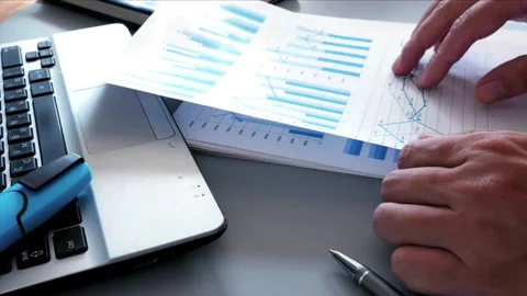 Business Report Chart Analysis Stock Footage 288769628
