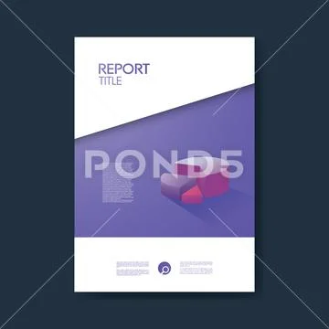 Business report cover template with pie chart in modern 3d isometric design Stock Illustration
