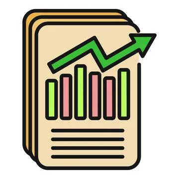 Business report data analysis showing growth graph Stock Illustration