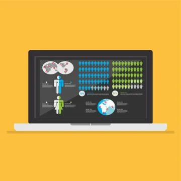 Business report desktop application. Stock Illustration