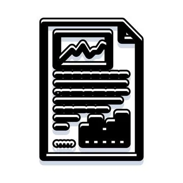 Business report document analyzing financial data and statistics Stock Illustration