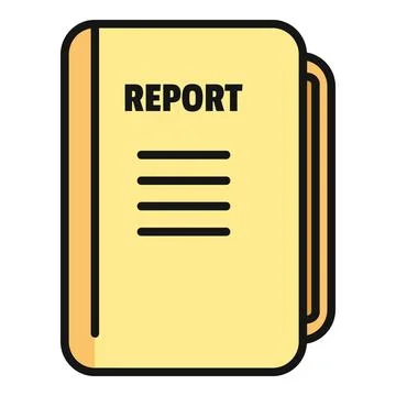 Business report document flat style icon illustration 스톡 일러스트