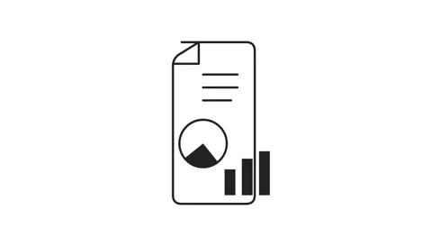 Business Report Document Icon - Financial Analytics UI Element Stock Footage 334615877