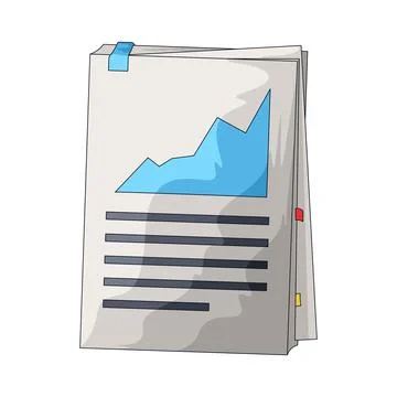 Business report document illustration Illustrazione stock