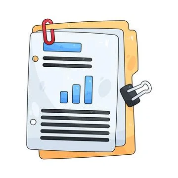 Business report in folder Stock Illustration