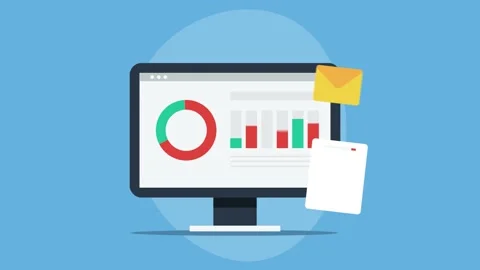 Business report graph chart on screen an... | Stock Video | Pond5