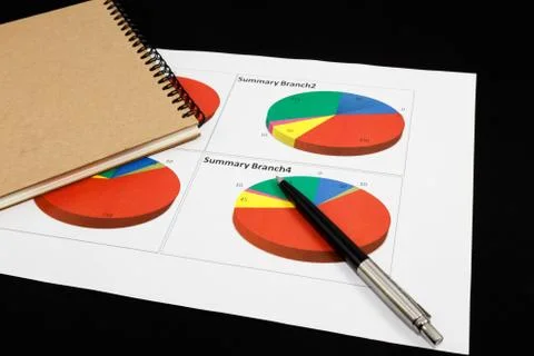 Business report  graph Stock Photos