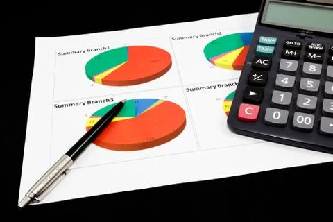 Business report  graph Stock Photos