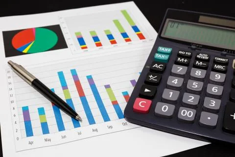 Business report  graph Stock Photos