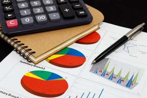 Business report  graph Stock Photos