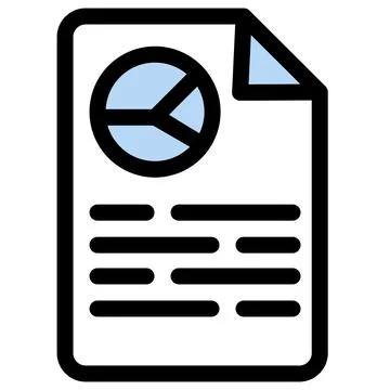 Business Report Icon- Data Analysis- Pie Chart- Statistics Presentation Stock-Illustration