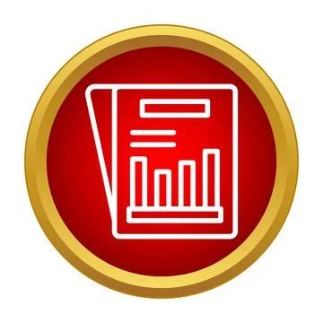 Business report icon displaying data analysis statistics Stock Illustration
