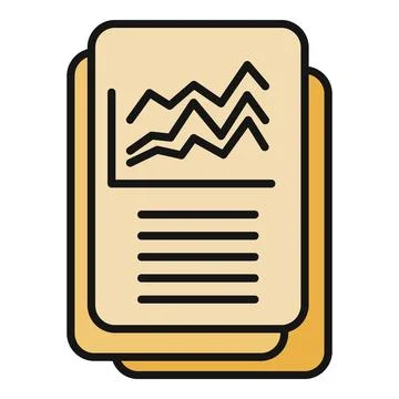 Business report icon displaying data analysis statistics Stock Illustration