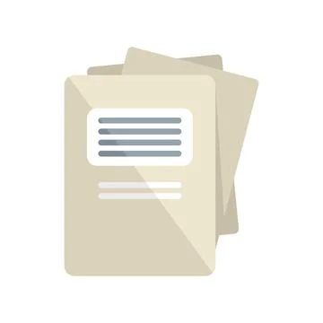 Business report icon flat vector. Document paper Stock Illustration