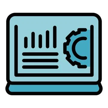 Business report icon vector flat Stock Illustration