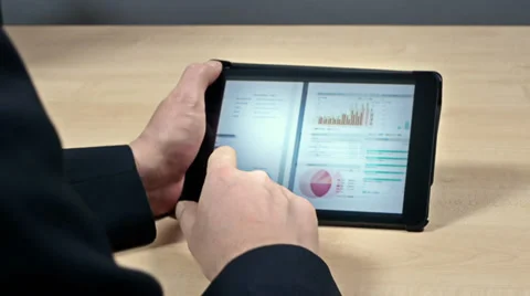 Business Report on Tablet Stock Footage 35845870