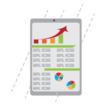Business report in a tablet Stock Illustration