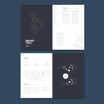 Business report template with infographics elements for company structure Stock Illustration