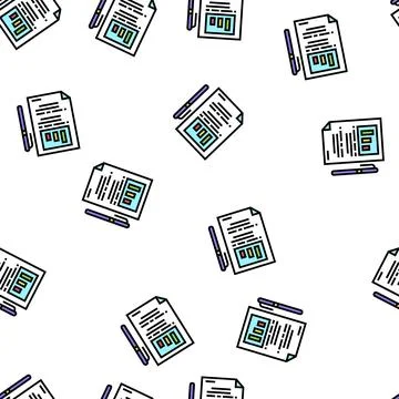 Business report vector seamless pattern Stock Illustration