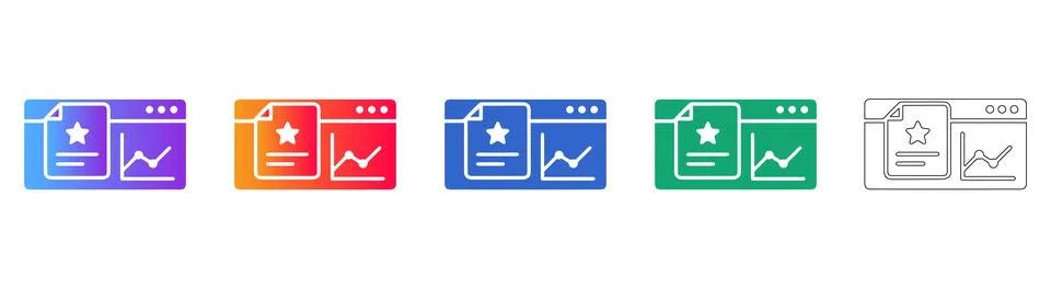 Business Reporting Dashboard Set Stock Illustration