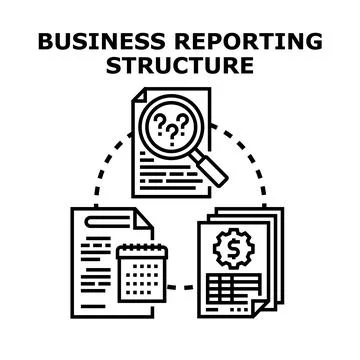 Business reporting structure for data analysis process Stock Illustration