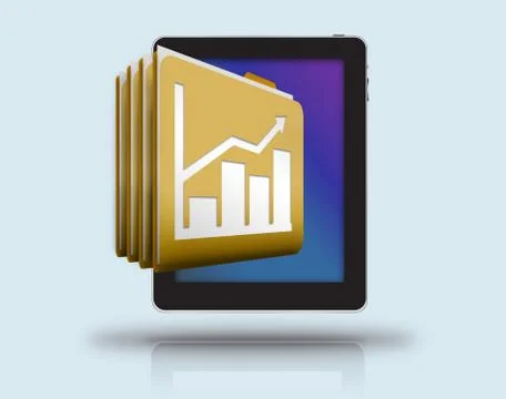 Business reports and cloud storage Illustrazione stock